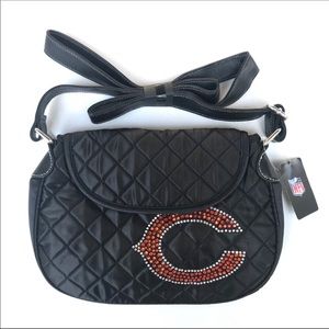 Chicago Bears Quilted Saddlebag Purse Handbag